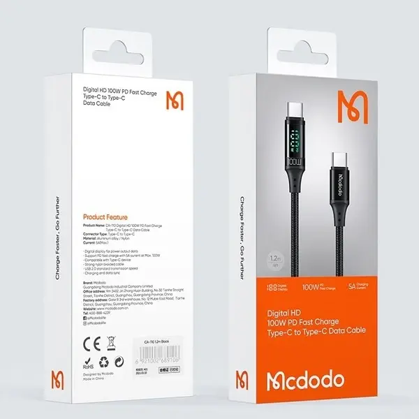 Mcdodo CA-1100 1.2m USB-C Cable