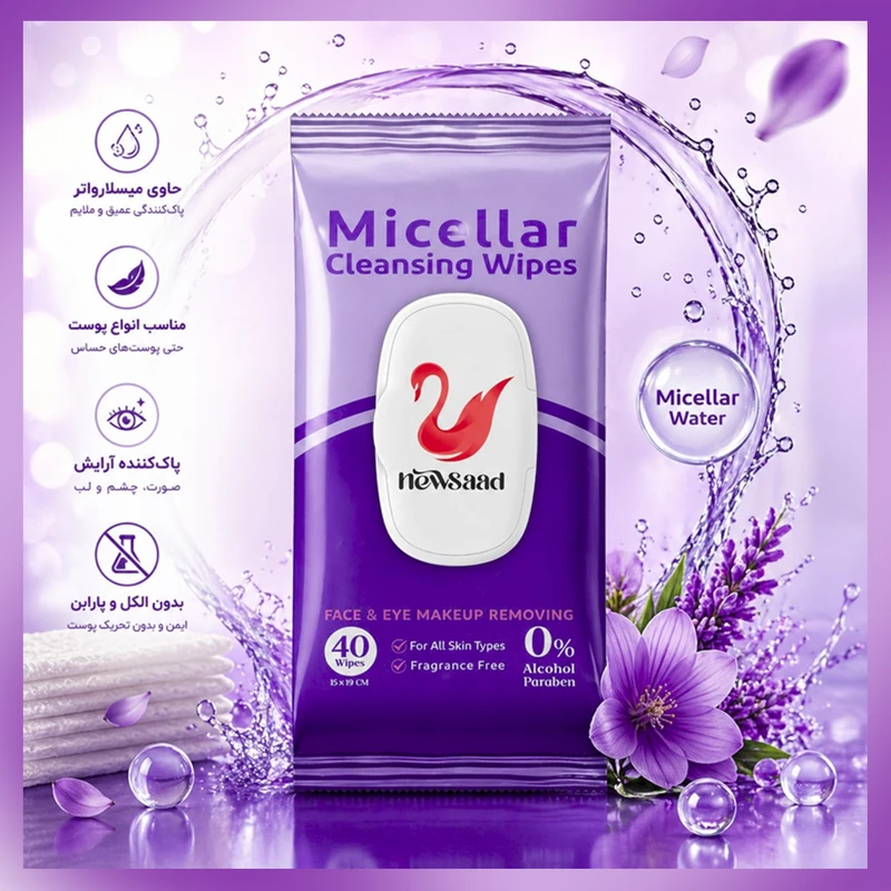 Newsaad Micellar 40pcs Wet Wipes