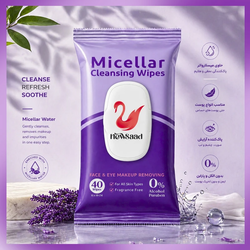 Newsaad Micellar 40pcs Wet Wipes