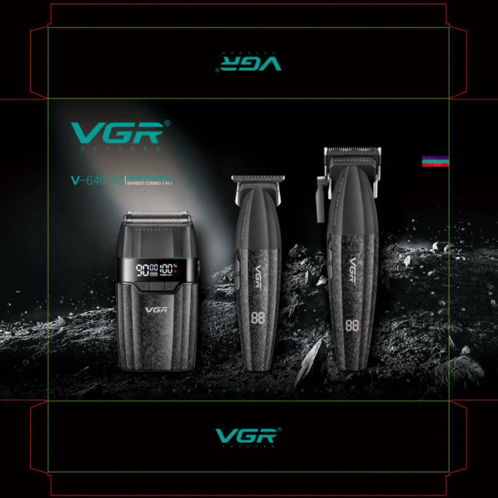 VGR V-640 (3pcs) Hair Trimmer