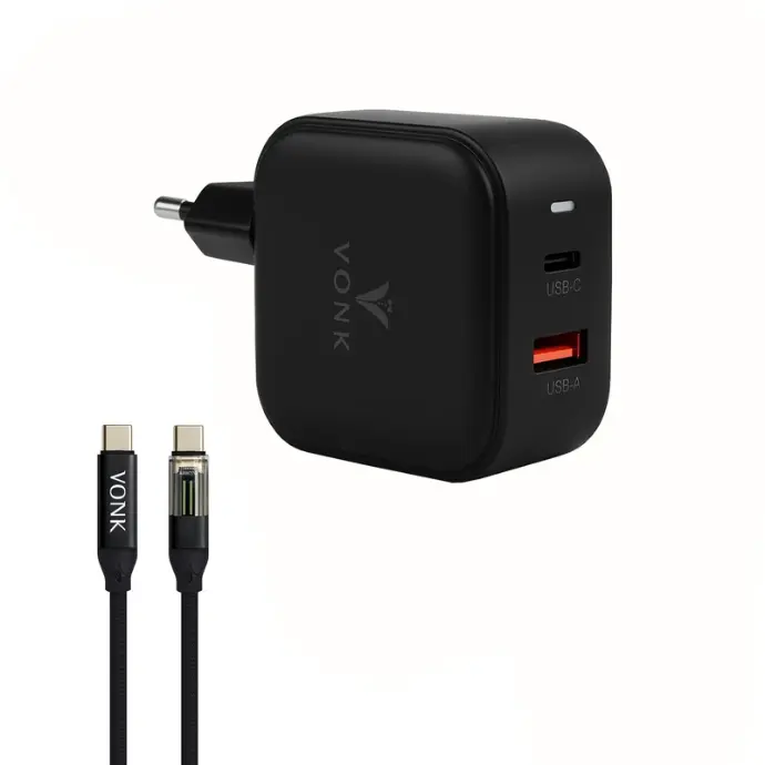 شارژر دیواری VONK مدل CA-45 45W  به همراه کابل USB-C 