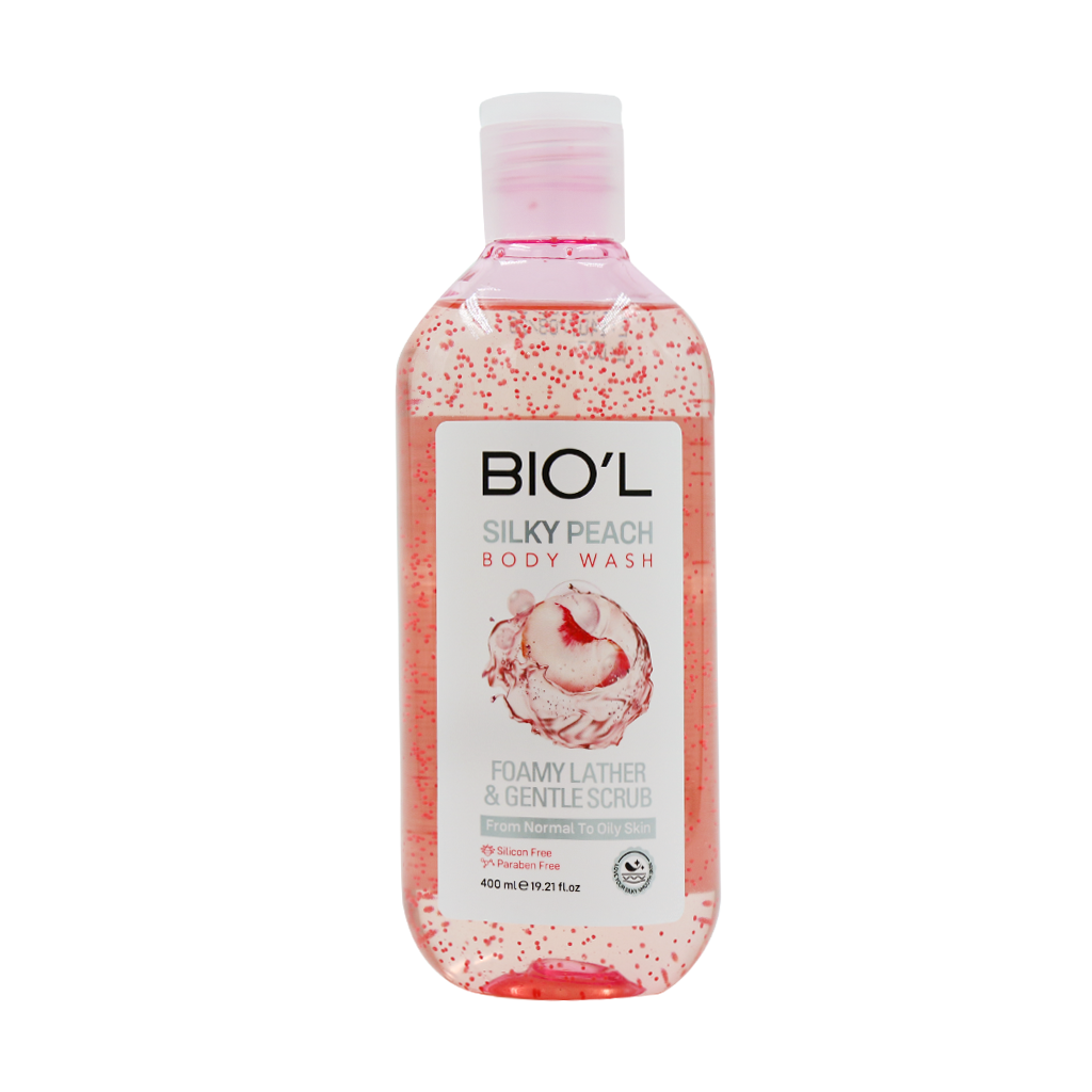 شامپو بدن بیول مدل Silky Peach حجم 400ml مناسب پوست چرب  