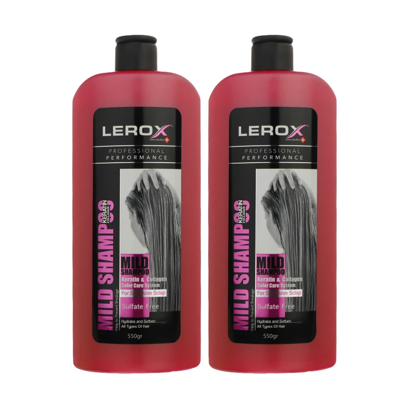 پک دو عددی شامپو تقویت کننده فاقد سولفات Lerox Collagen حجم 550ml 