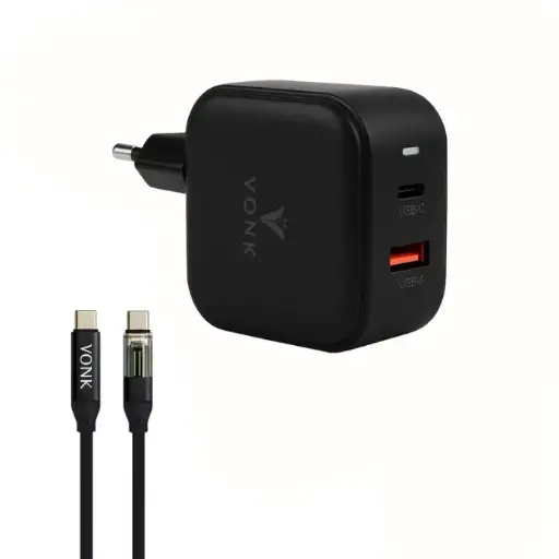شارژر دیواری VONK مدل CA-45 45W  به همراه کابل USB-C 